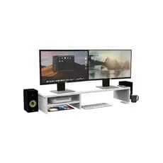 Base Suporte Apoio Dois Monitores Mesa Dupla Suporte Para Computador Notebook MDF