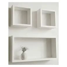 Kit 3 Nichos MDF Branco Decorativo Casa Escritório Minimalista Estiloso