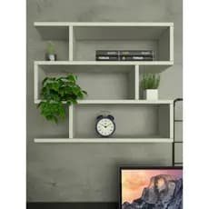 Nicho Estiloso ZigZag Minimalista Branco MDF Organizador Escritório Quarto Sala