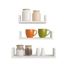 Kit 3 Prateleiras Minimalista Estilosa Branco Escritório Casa Quarto