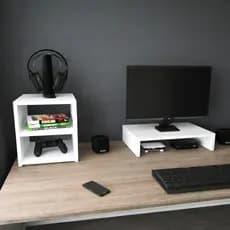 Base Escaninho Apoio Mesa Gamer Escritório MDF Decoração Suporte