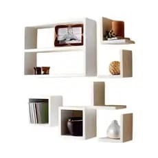 Kit 7 Nichos Decorativos Casa Escritório MDF Branco Sala Quarto