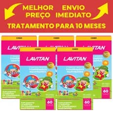 Kit 5 Lavitan Vitamina Patati Patata Suplemento Alimentar Infantil Tutti-Frutti 60 Comp Cada - CIMED