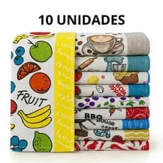 Kit Contendo 10 Panos de Pratos Atoalhado Simples 65cm x 40cm