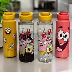 GARRAFA SQUEEZE 750ML COM ALÇA BOB ESPONJA/PATRICK STRELA E TURMA DO BOB