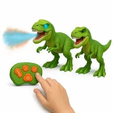 Dinossauro T-Rex 41cm com Controle Remoto – Anda, Solta Fumaça, luz e som para dia das crianças