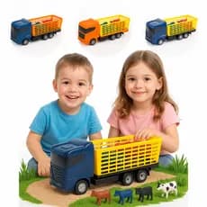 Caminhão Carro de Brinquedo Boiadeiro Infantil  Carrinho Veículo para Crianças Dia das Crianças