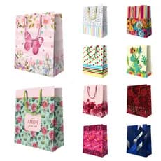 Kit 12/24/36 Sacolas Reforçadas Tamanho Médio 22x24x7,5 para Presente Embalagem