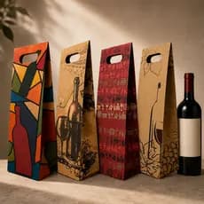 Kit 12/24/36 Sacolas De Papel Kraft Para Vinho Garrafa Cerveja Artesanal Reforçada Presente