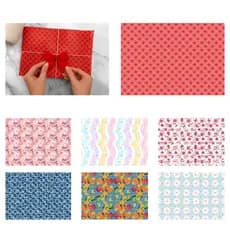 Rolo com 20/40/50 Folhas Papel de Presente 47x64 Estampas Variadas