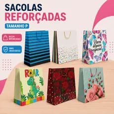Kit 12/24/36 Sacolas P/ Presente Reforçadas Pequena 18x18x6 Com Desenho Várias Estampas