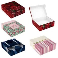 Kit Com 12/24/36 Caixa Quadrada Grande Reforçada Para Presente 24x27x8 Estampada