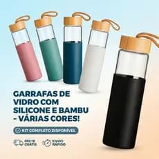 1/2/4 Garrafas De Vidro 550ml Com Protetor De Silicone Tampa De Bamboo