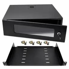 Mini Rack 3u 350mm 19'' Econômico + Bandeja Frontal 250mm - MAX ELETRON - Para CFTV/Servidor/TI e Acessórios Intelbras
