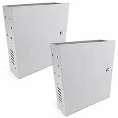 Kit 2 Caixas Mini Vertical Com Fechadura Dvr Cftv Metalica