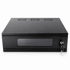 Gaveta Rack 19” 3U 370mm Preta Com Chave Aço Resistente