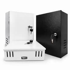 Caixa Metálica Mini Vertical Preta para DVR CFTV com Chave