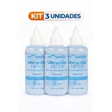 Kit Unidades Gel Ultrassom Condutor 100g Incolor Não Gorduroso Uso Médico Ecógrafo Doppler Ultra Gel Multigel