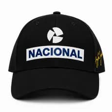 Boné Nacional Ayrton Senna Aba Curva Premium Formula 1 Preto Azul Esportivo F1 Piloto Corrida Coleção