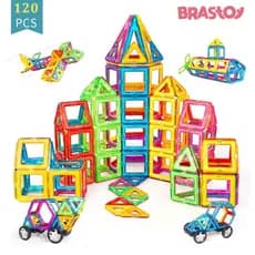 Blocos de Montar Magnéticos Brinquedo Educativo Infantil 120 Peças