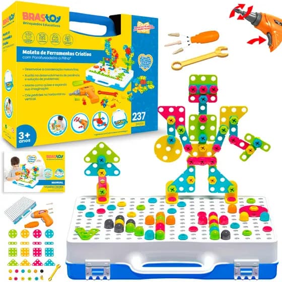 BRASTOY Kit de ferramentas para crianças - Conjunto de chaves de fenda - Brinquedo criativo