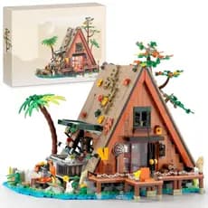 Kit de blocos de construção de cabine de quadro tipo A - 1486 peças com LED para os amantes da arquitetura
