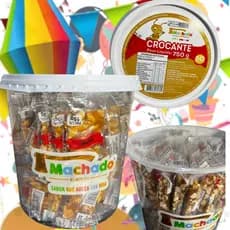 Pé de moleque crocante Machado 15g pote com 50 unidades
