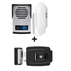 Kit Porteiro Eletrônico Agl P10s + Fechadura Elétrica Reversível Agl