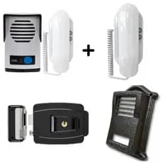 Kit Fechadura Elétrica Agl Chave Simples + Interfone Porteiro Eletrônico P10s + 1/s100 + Protetor