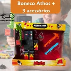 Boneco Athos Gamer Original 15cm Youtube Skins Articulado - Algazarra