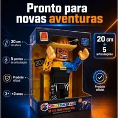 Boneco Luan Clash War 20cm Oficial Articulado CreativeBlox Gamer Youtuber Blox Royale