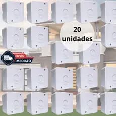 KIT 20 CAIXAS SOBREPOR PLASTICA ORGANIZADORA PARA CFTV CAMERAS