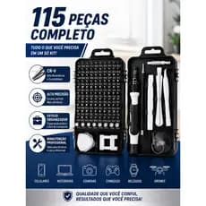 Kit Chaves de Precisão 115 em 1 Aço CR-V Magnético para Celular Notebook Eletrônicos
