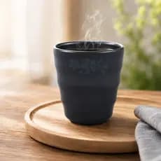 Copo de Melamina Premium 200ml Preto Reutilizável Resistente para Água Café Suco Restaurante