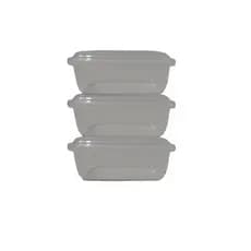 Kit 3 potes retangular para mantimentos