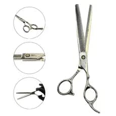 Tesoura Desbaste Profissional 7.0 Prata Umi Aço Inox | Tesoura Dentada Barbeiro Cabeleireiro Desfiar Cabelo Salão Alta