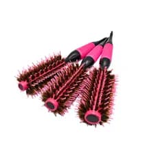 Kit com 3 Escovas Profissionais de Cerdas Naturais de Javali – Diâmetros 4,5cm, 5,0cm e 5,5cm