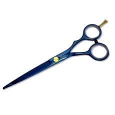 Tesoura Profissional Umi 6.0 Azul Fio Navalha Corte Preciso Barbeiro Cabeleireiro Inox