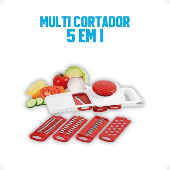 Multi Cortador 5x1 MUFL5F Keita Mandoline Ralador Inox Legumes Verduras Frutas Utensílio Doméstico Profissional