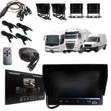 Sistema Dvr Gravador 4 Câmeras Visão Noturna Onibus Caminhão Van Escolar Com Cabos e Cartão SD 128GB
