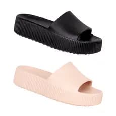 Kit 2 Pares Chinelo Nuvem Plataforma Feminino em EVA Premium Ortopédico Confortável