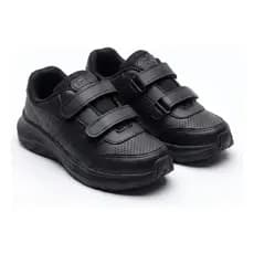 Tênis Infantil Escolar Menino Preto Velcro Resistente Leve Colegial