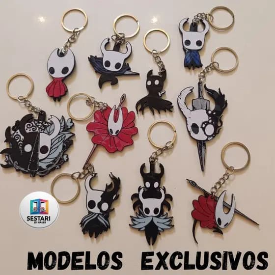 hollow knight Silksong Hornet Cavaleiro Oco chaveiro ps4 game jogo 3d