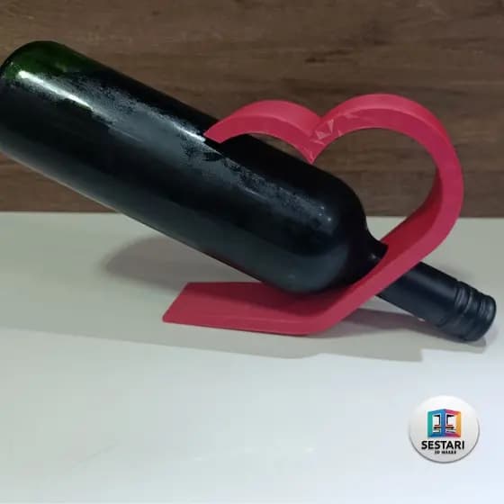 Suporte De Mesa Para Vinho Formato de Coração Elegante Paixão Namorados