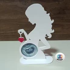 Porta Retrato de Ultrassom Mulher Grávida Presente  Cha Revelação Bebê