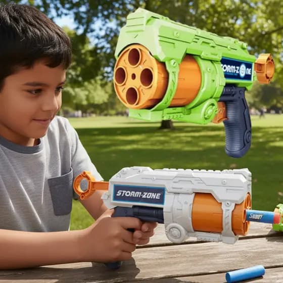 Pistola Brinquedo Lança Dardos Arminha Tiro Alvo 12 Peças Sortida