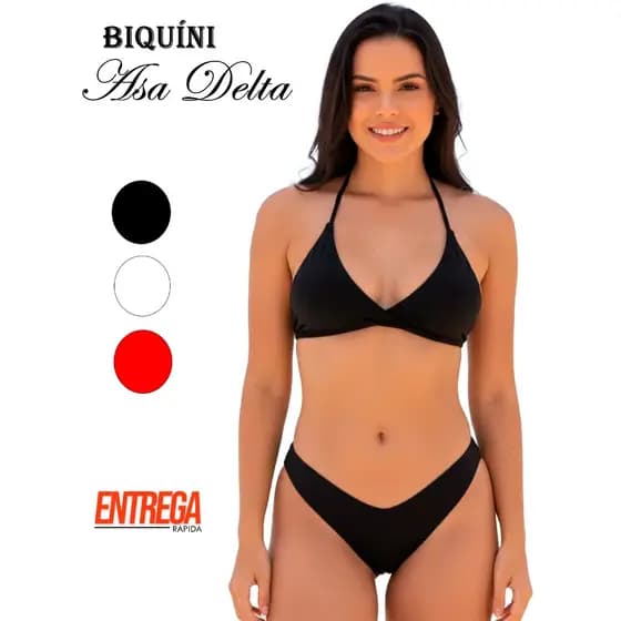 Biquini Com Bojo Asa Delta Conjunto Suplex Cintura Alta Promoção