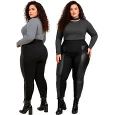 Legging Calça Plus Size Montaria Feminina Grossa Peluciada por Dentro Cintura Alta Suplex