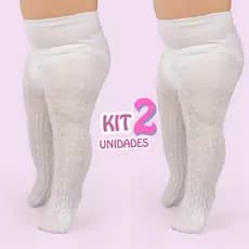 Kit Meia Calça Bebê Menina Meia De Festa Rendada Batizado