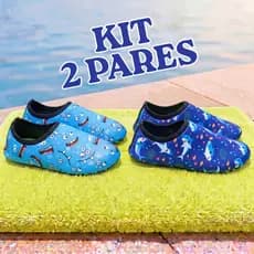 Kit 2 Pares Sapatilha Aquática Antiderrapante Infantil Menino Bebê Areia Praia Piscina Envio Rápido